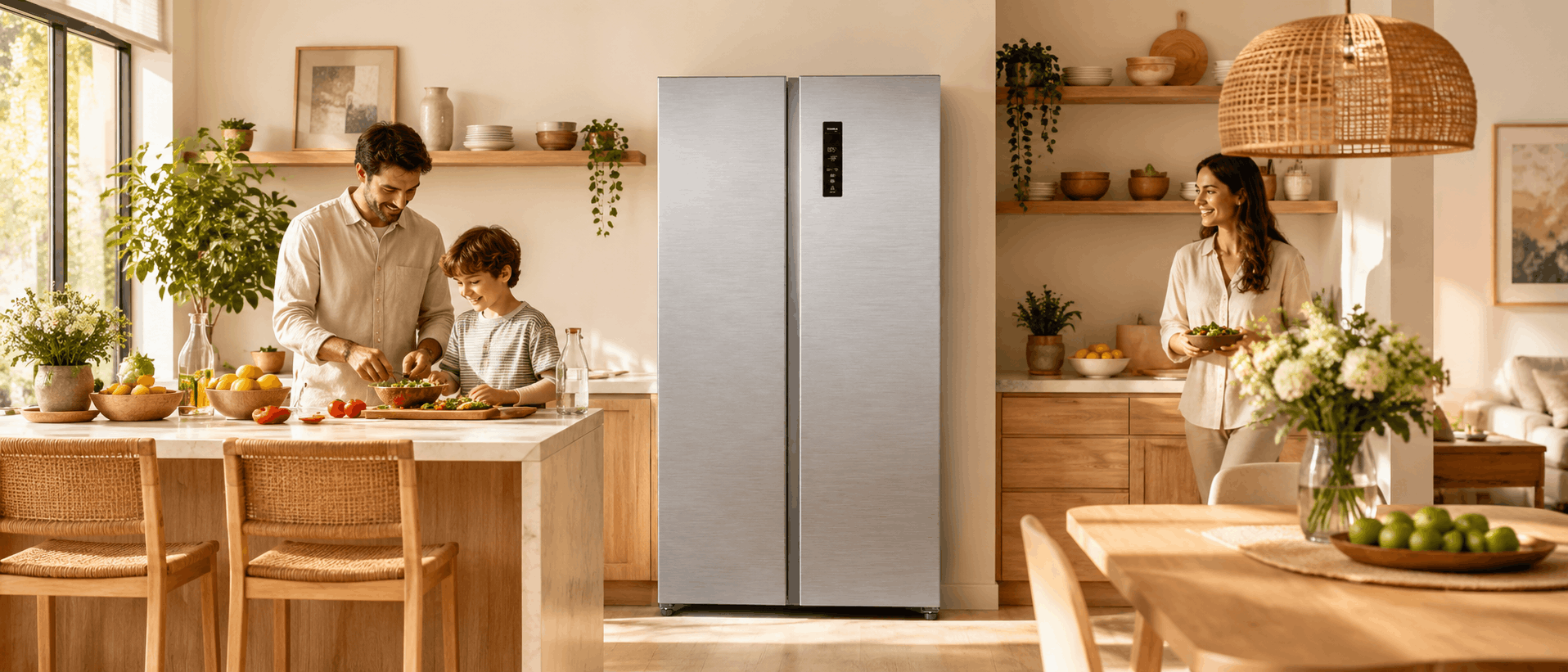 Réfrigérateur NEWSTAR NoFrost Side By Side 560 Litres / Silver